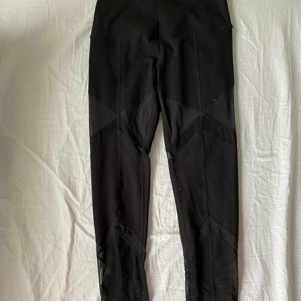 Zella leggings with mesh bottoms